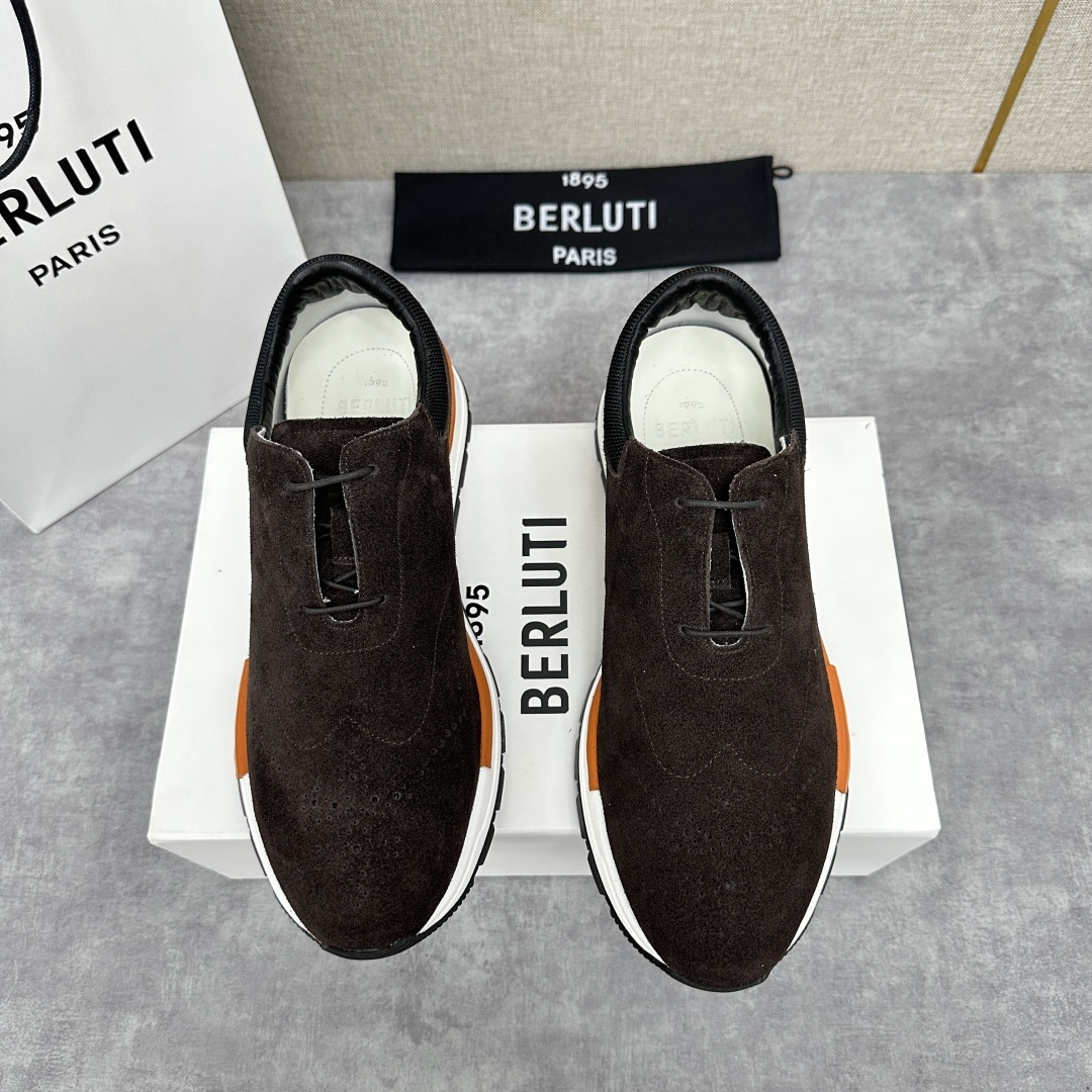 💋💍Berlut* 布鲁提 升级版第四代私模大底 Fast Track皮革运动鞋 官方 15,800