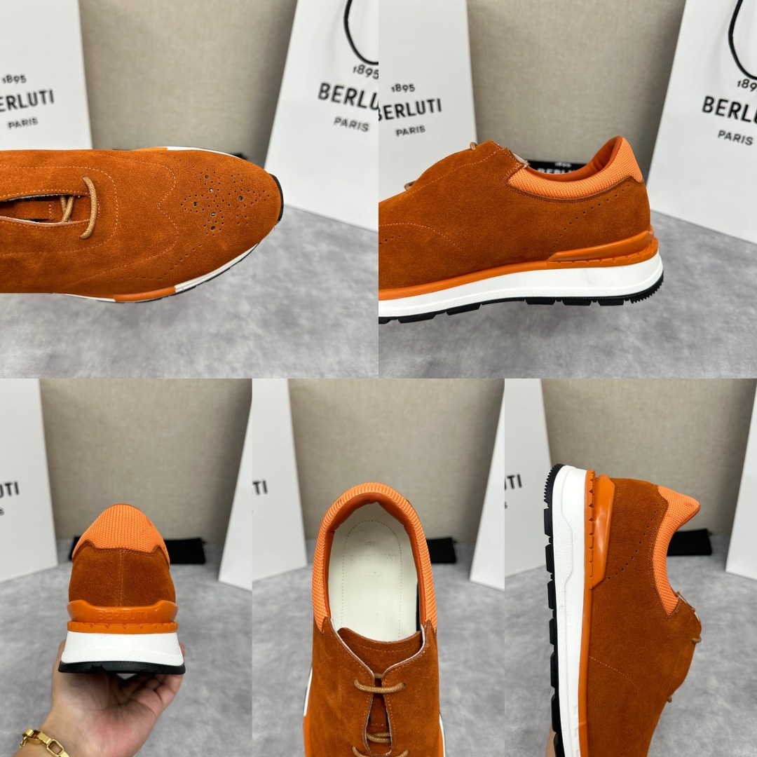 💋💍Berlut* 布鲁提 升级版第四代私模大底 Fast Track皮革运动鞋 官方 15,800