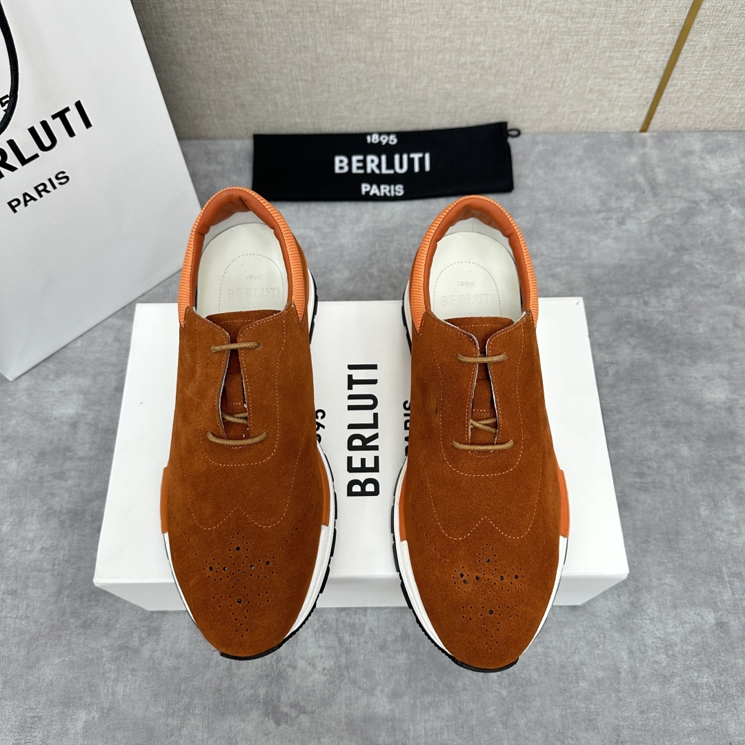 💋💍Berlut* 布鲁提 升级版第四代私模大底 Fast Track皮革运动鞋 官方 15,800