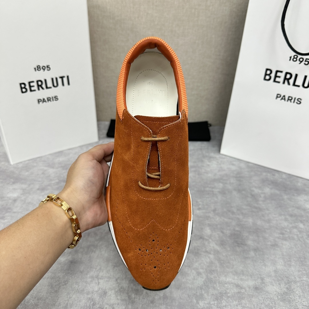 💋💍Berlut* 布鲁提 升级版第四代私模大底 Fast Track皮革运动鞋 官方 15,800