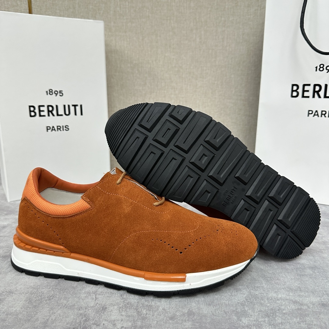 💋💍Berlut* 布鲁提 升级版第四代私模大底 Fast Track皮革运动鞋 官方 15,800