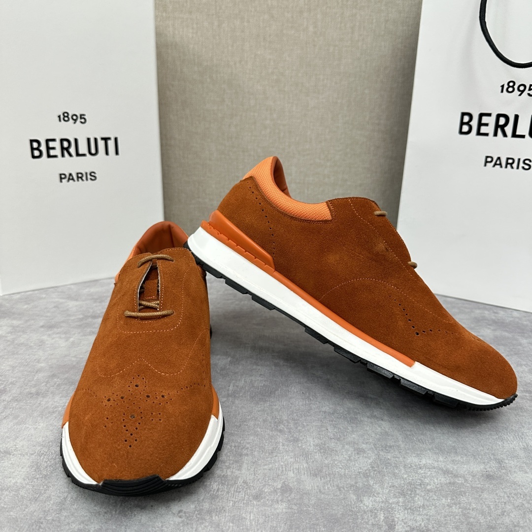 💋💍Berlut* 布鲁提 升级版第四代私模大底 Fast Track皮革运动鞋 官方 15,800