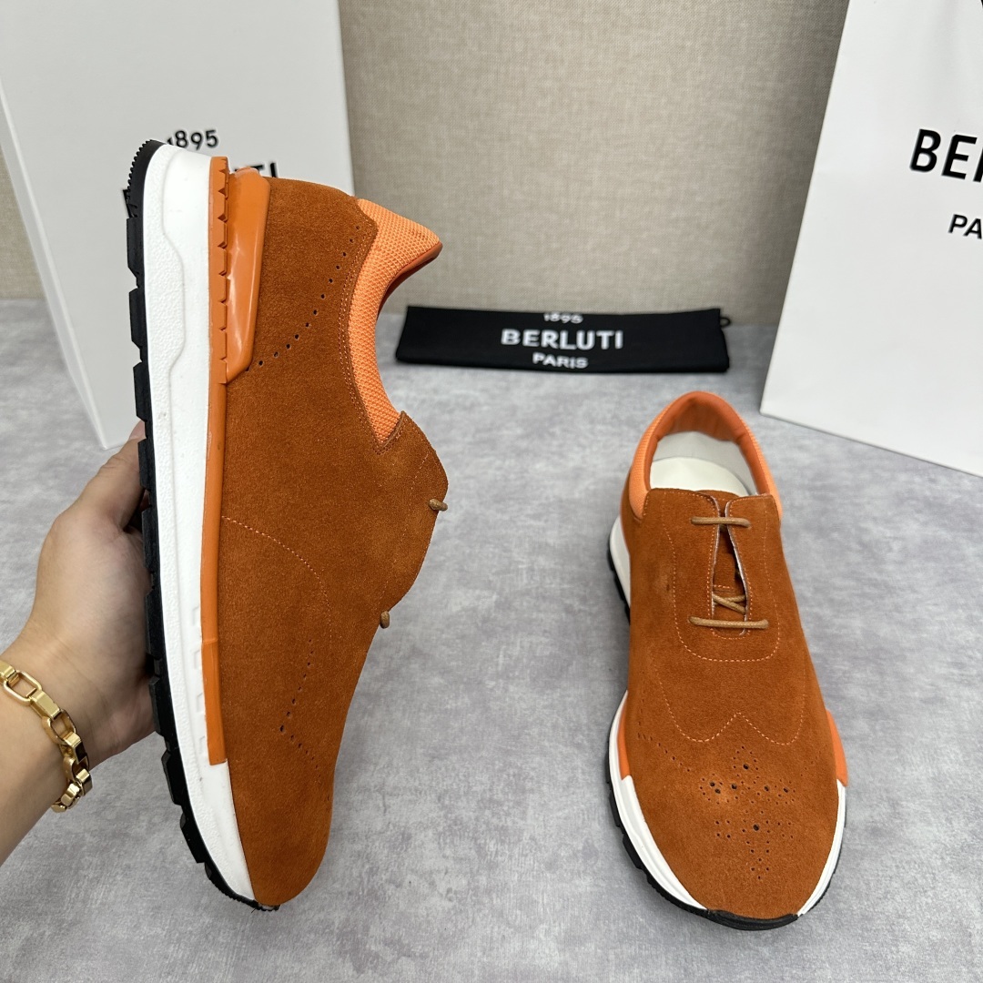 💋💍Berlut* 布鲁提 升级版第四代私模大底 Fast Track皮革运动鞋 官方 15,800