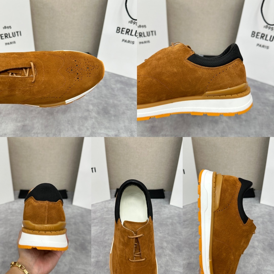 💋💍Berlut* 布鲁提 升级版第四代私模大底 Fast Track皮革运动鞋 官方 15,800