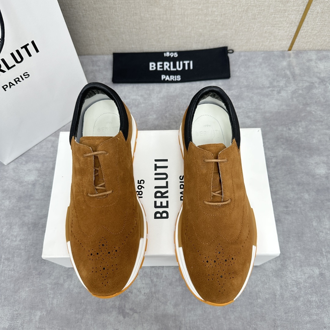💋💍Berlut* 布鲁提 升级版第四代私模大底 Fast Track皮革运动鞋 官方 15,800