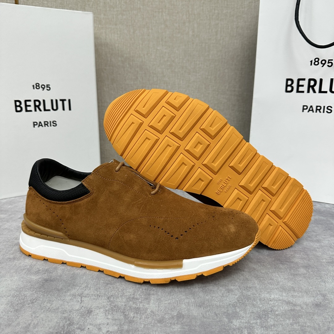 💋💍Berlut* 布鲁提 升级版第四代私模大底 Fast Track皮革运动鞋 官方 15,800