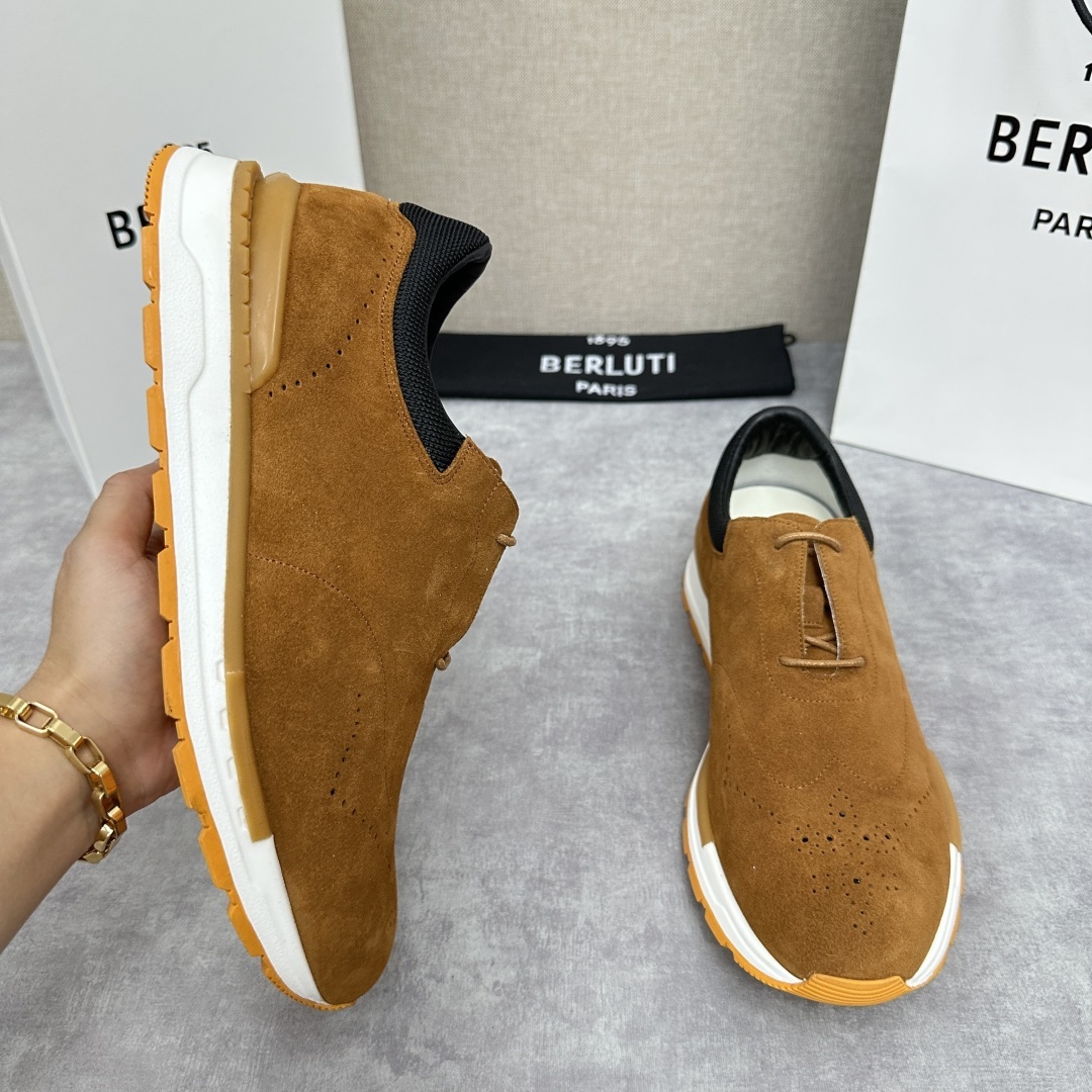 💋💍Berlut* 布鲁提 升级版第四代私模大底 Fast Track皮革运动鞋 官方 15,800