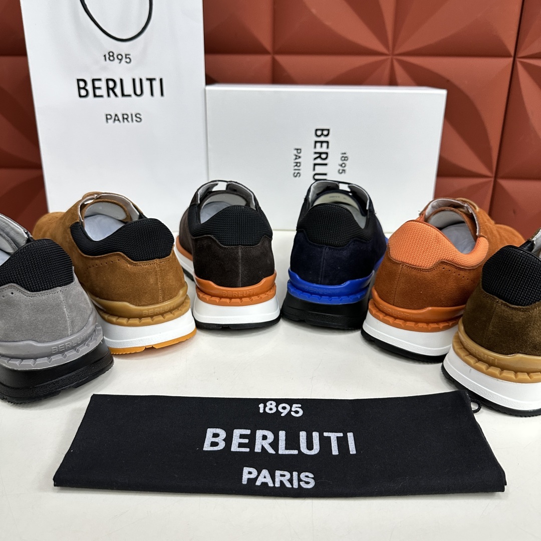 💋💍Berlut* 布鲁提 升级版第四代私模大底 Fast Track皮革运动鞋 官方 15,800