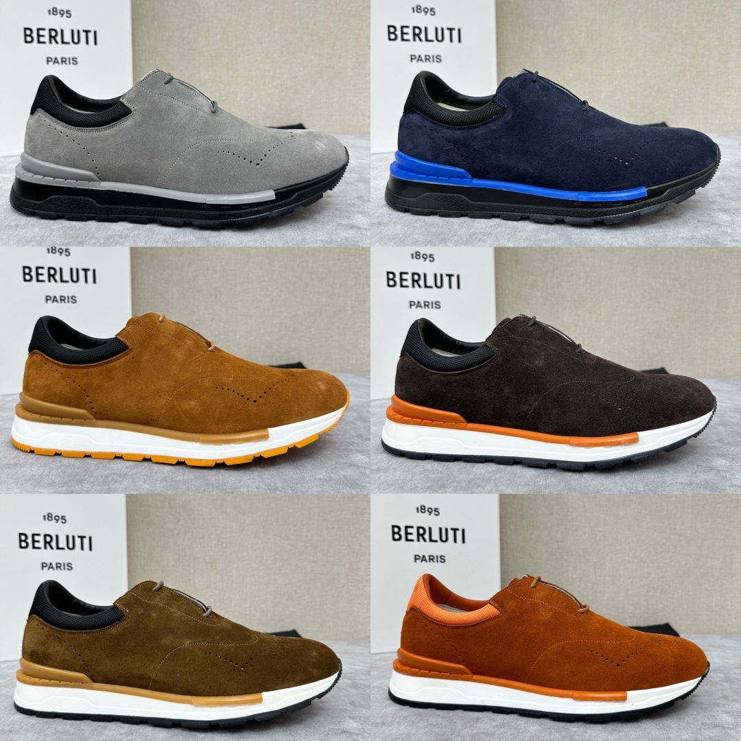💋💍Berlut* 布鲁提 升级版第四代私模大底 Fast Track皮革运动鞋 官方 15,800