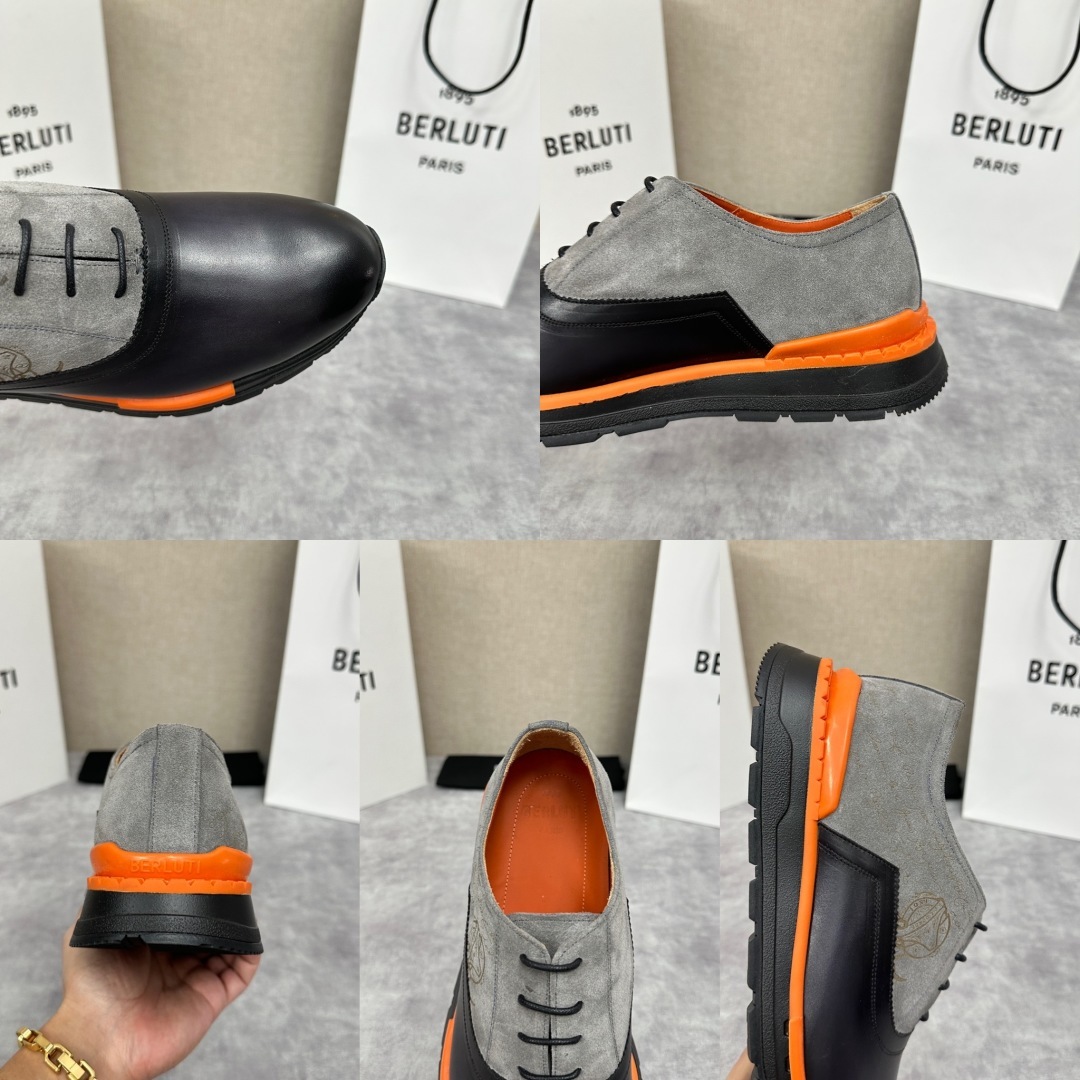 💋💍Berlut* 布鲁提 升级版第四代私模大底 Fast Track皮革运动鞋 官方 11,500