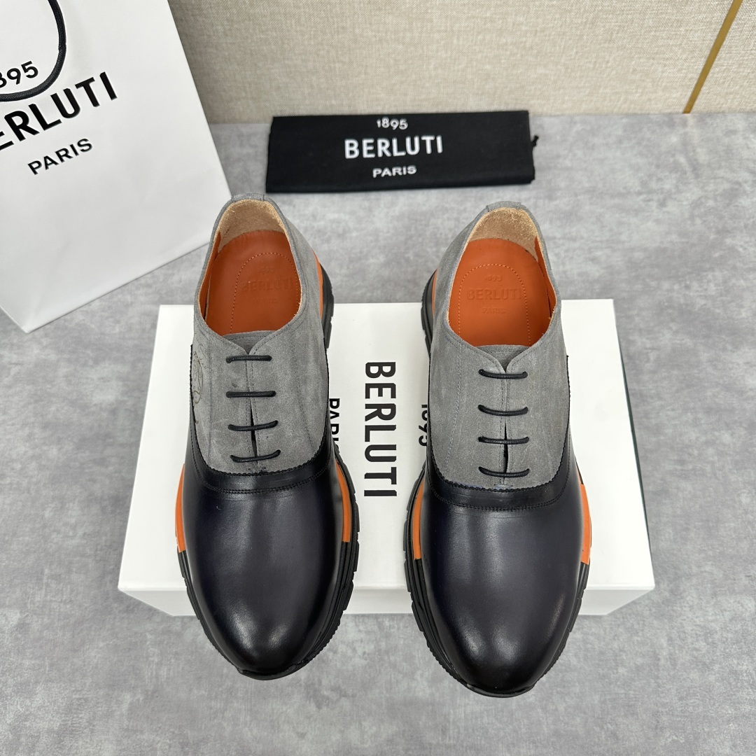 💋💍Berlut* 布鲁提 升级版第四代私模大底 Fast Track皮革运动鞋 官方 11,500