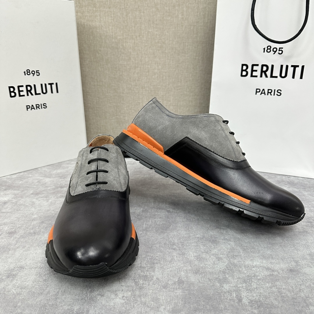 💋💍Berlut* 布鲁提 升级版第四代私模大底 Fast Track皮革运动鞋 官方 11,500