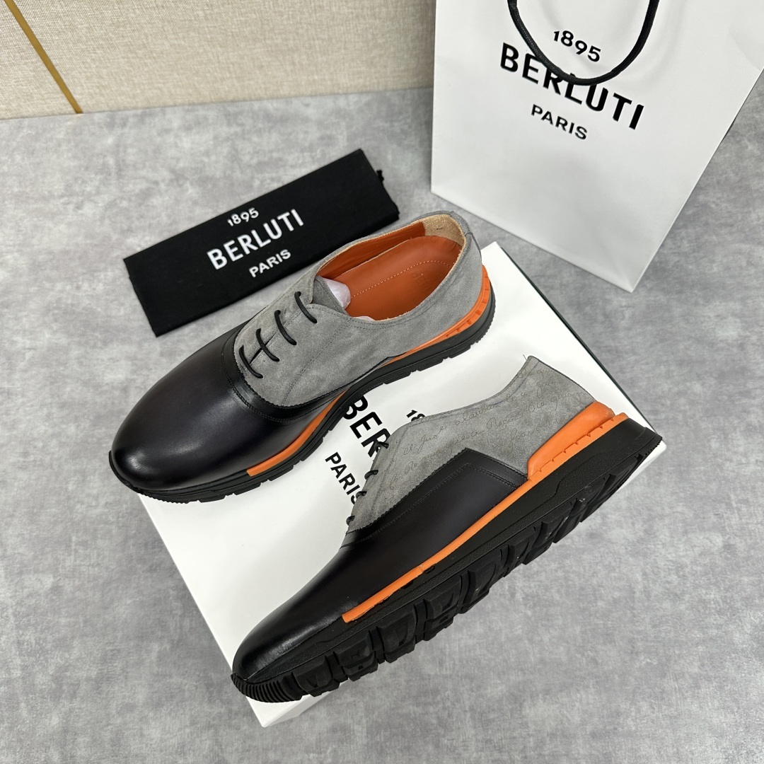 💋💍Berlut* 布鲁提 升级版第四代私模大底 Fast Track皮革运动鞋 官方 11,500