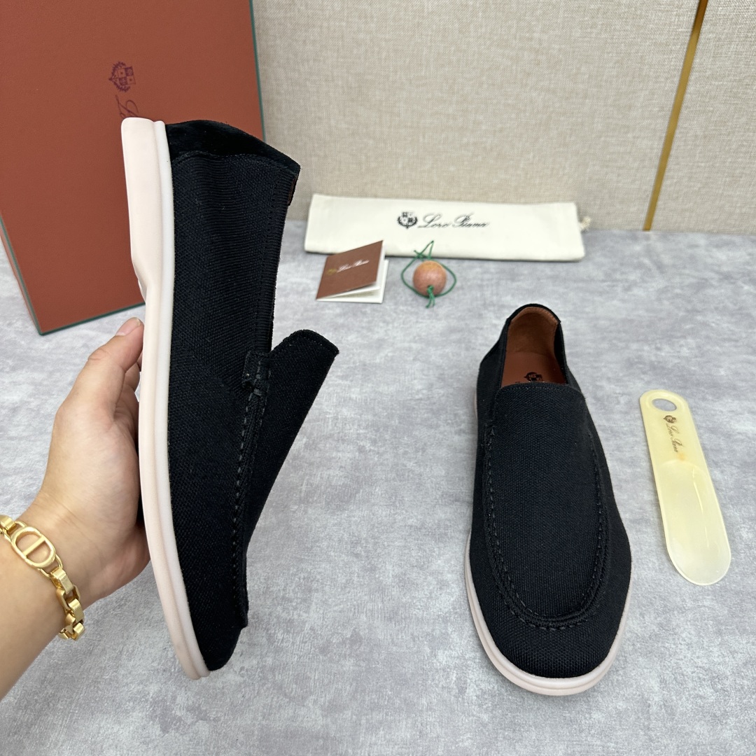 💋💍LP家新品    Loro Pian*  诺悠*翩雅  休闲一脚蹬经典乐福休闲鞋  选用飞织面拼接磨