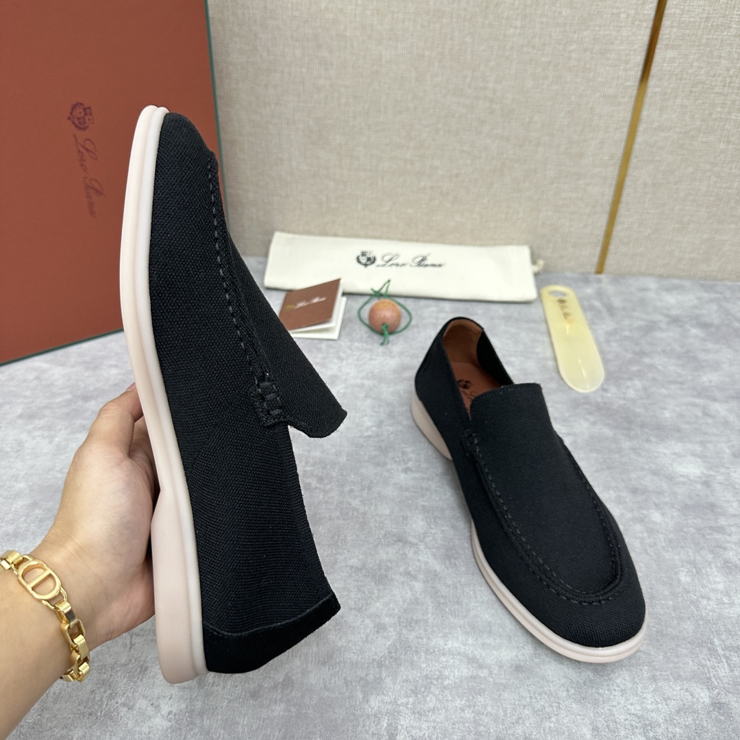 💋💍LP家新品    Loro Pian*  诺悠*翩雅  休闲一脚蹬经典乐福休闲鞋  选用飞织面拼接磨