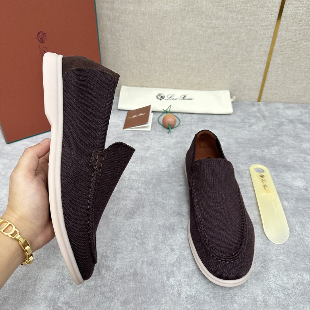 💋💍LP家新品    Loro Pian*  诺悠*翩雅  休闲一脚蹬经典乐福休闲鞋  选用飞织面拼接磨