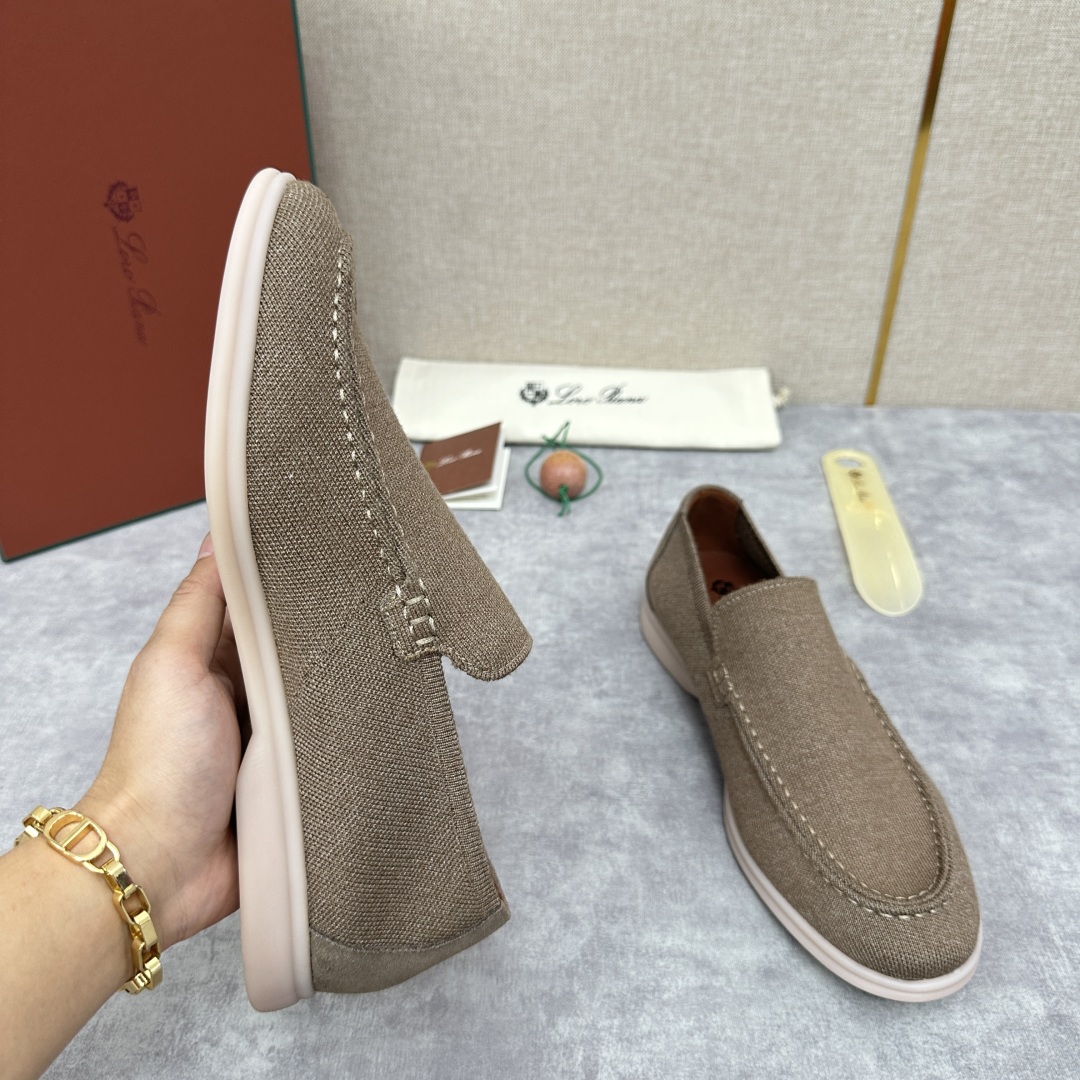 💋💍LP家新品    Loro Pian*  诺悠*翩雅  休闲一脚蹬经典乐福休闲鞋  选用飞织面拼接磨