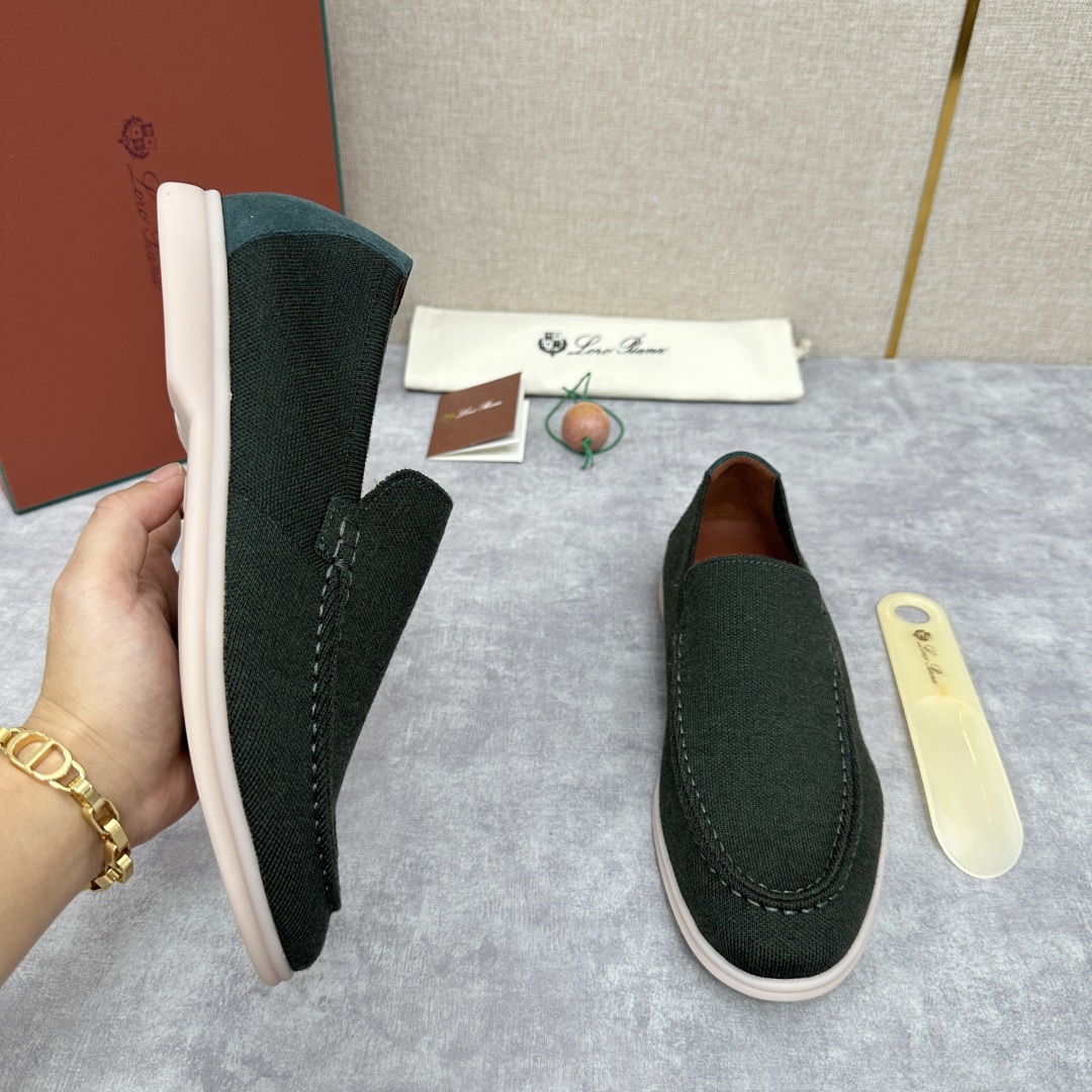💋💍LP家新品    Loro Pian*  诺悠*翩雅  休闲一脚蹬经典乐福休闲鞋  选用飞织面拼接磨