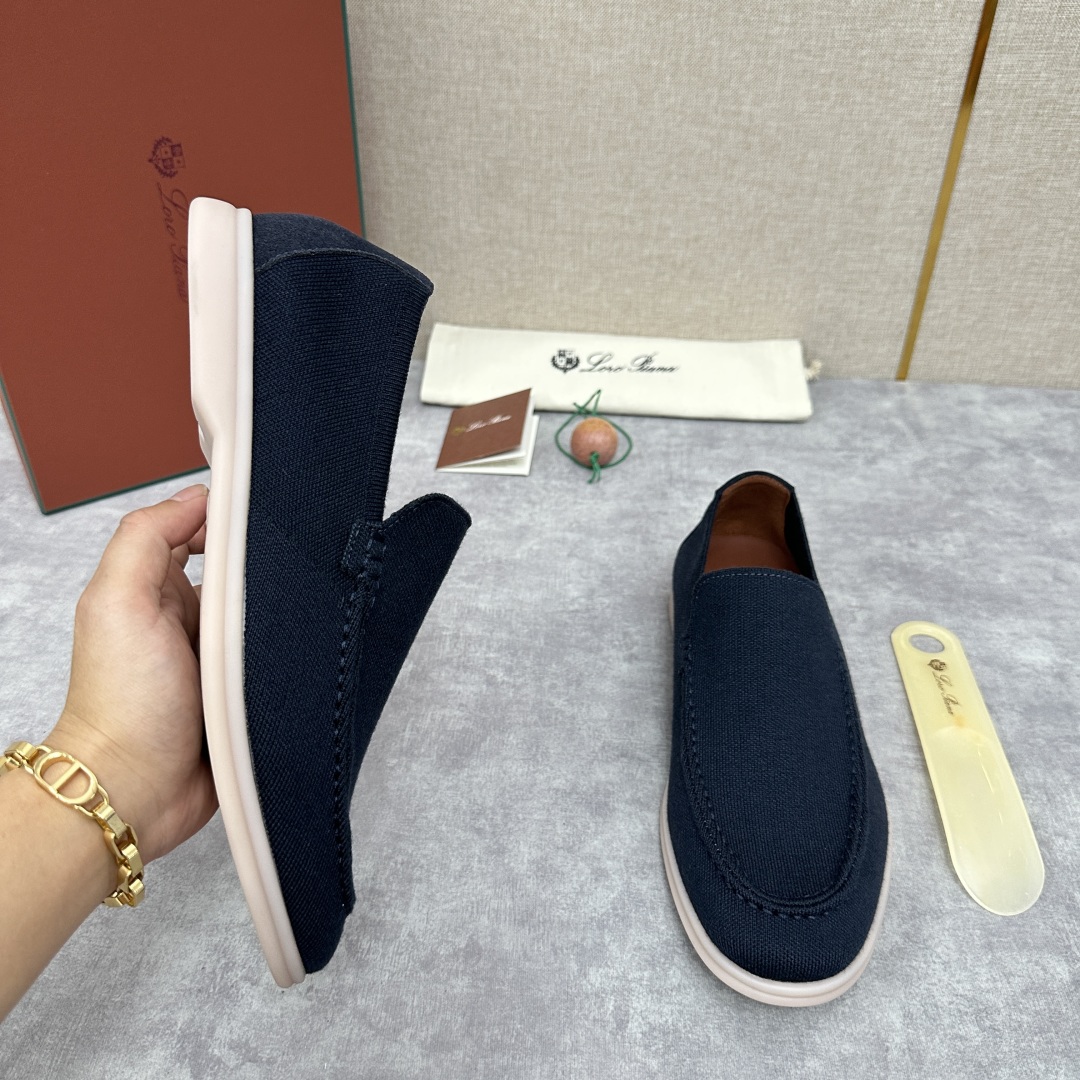 💋💍LP家新品    Loro Pian*  诺悠*翩雅  休闲一脚蹬经典乐福休闲鞋  选用飞织面拼接磨