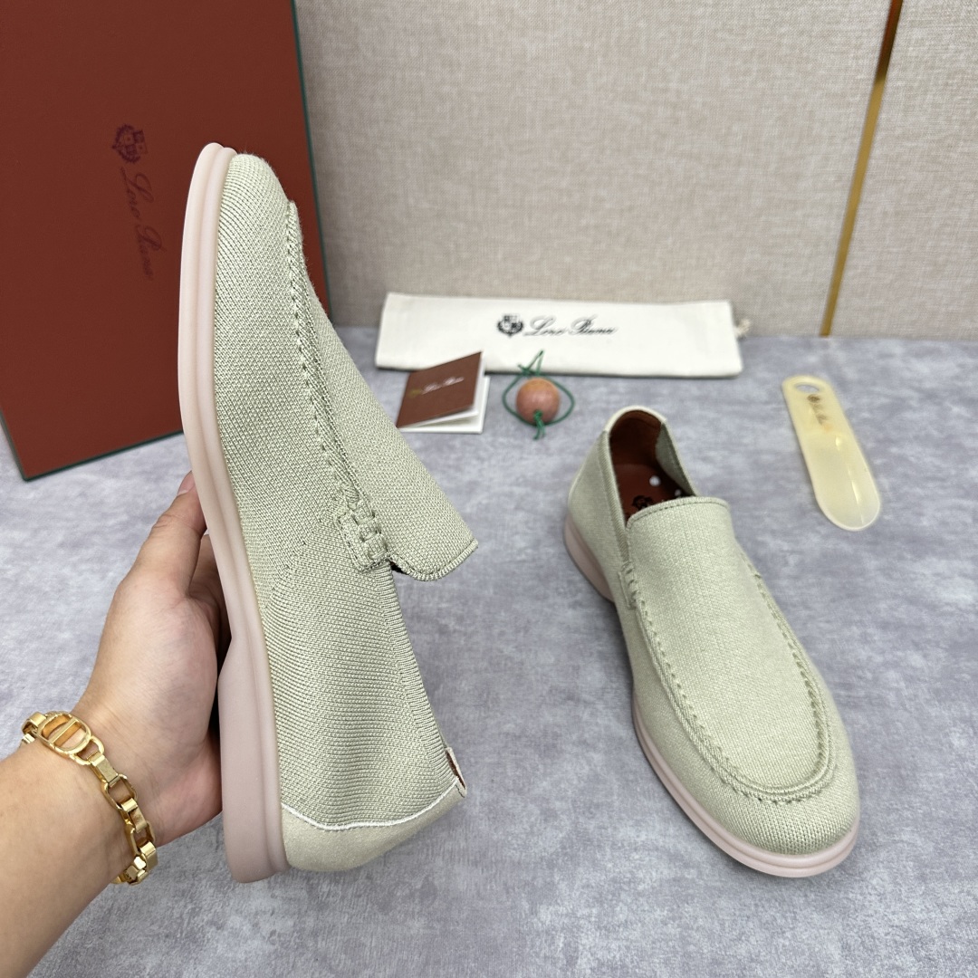 💋💍LP家新品    Loro Pian*  诺悠*翩雅  休闲一脚蹬经典乐福休闲鞋  选用飞织面拼接磨