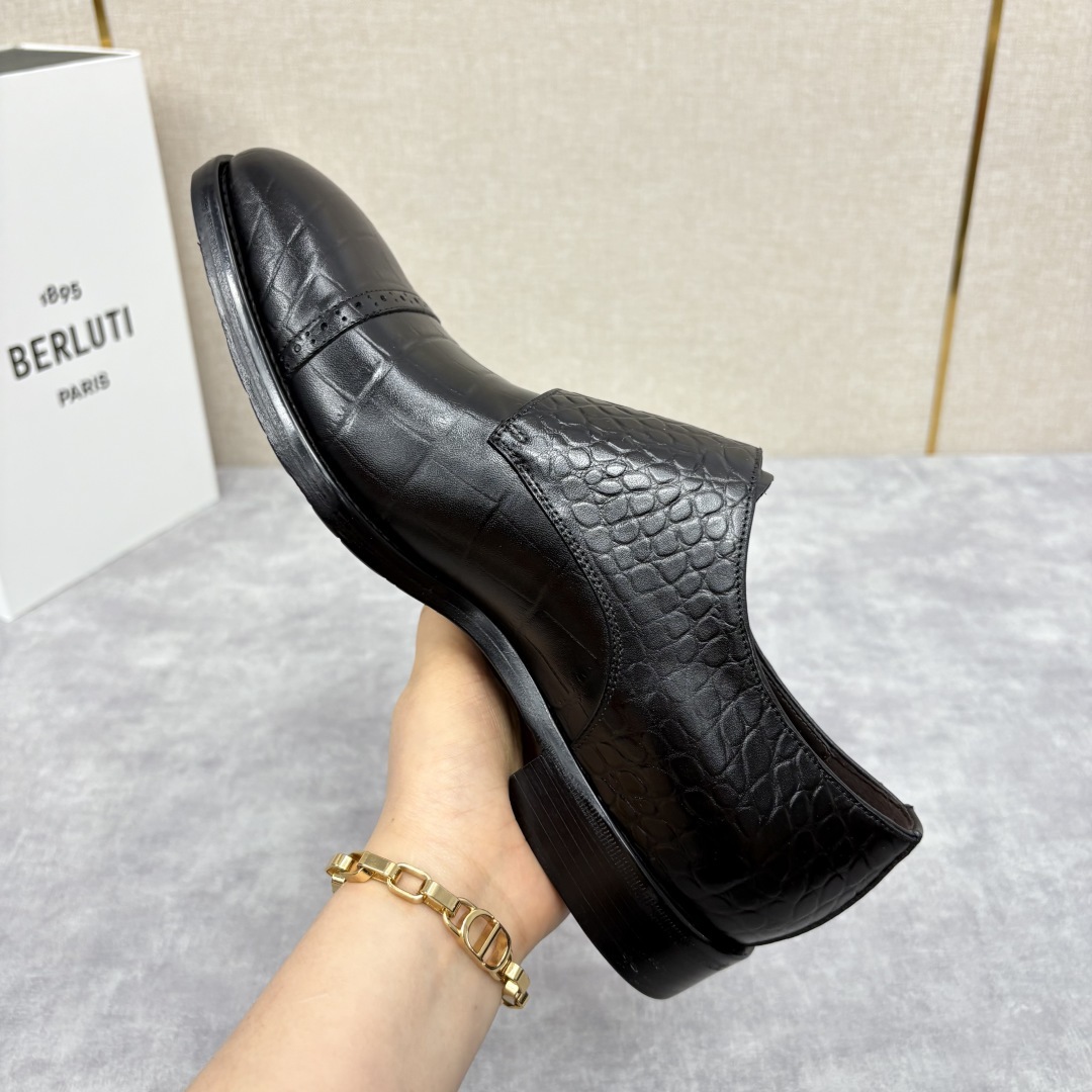 💋 💍 Burlut* 布鲁提 手工擦色牛皮牛津鞋 男 士正装鞋皮鞋👞 此款系带浅口鞋采用进口牛皮/
