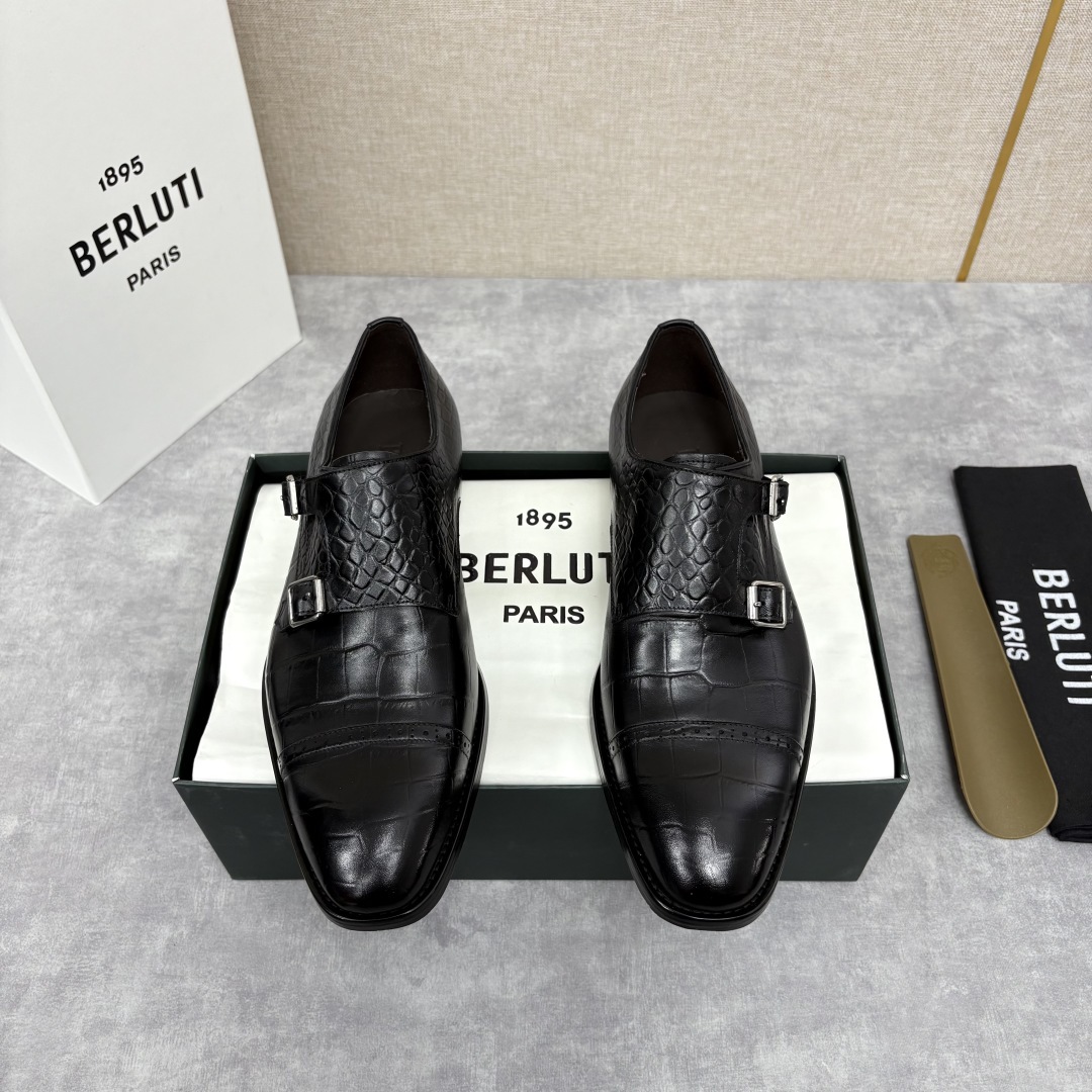 💋 💍 Burlut* 布鲁提 手工擦色牛皮牛津鞋 男 士正装鞋皮鞋👞 此款系带浅口鞋采用进口牛皮/