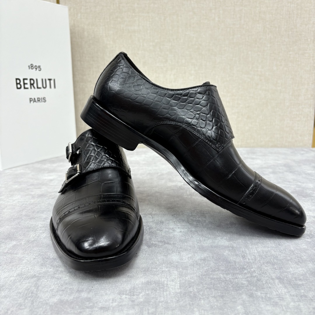 💋 💍 Burlut* 布鲁提 手工擦色牛皮牛津鞋 男 士正装鞋皮鞋👞 此款系带浅口鞋采用进口牛皮/