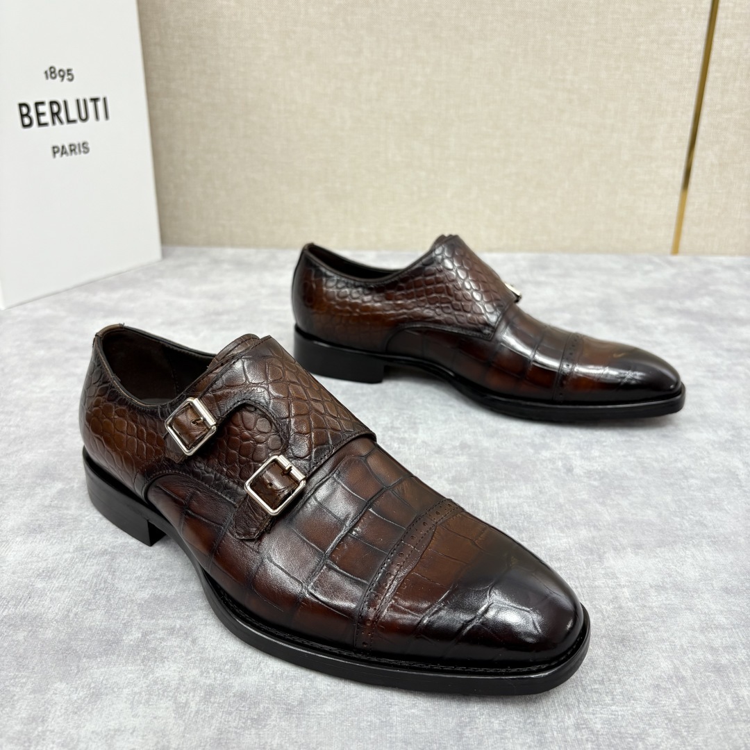 💋 💍 Burlut* 布鲁提 手工擦色牛皮牛津鞋 男 士正装鞋皮鞋👞 此款系带浅口鞋采用进口牛皮/