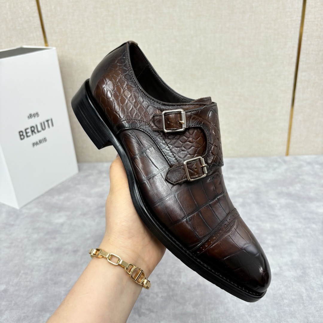💋 💍 Burlut* 布鲁提 手工擦色牛皮牛津鞋 男 士正装鞋皮鞋👞 此款系带浅口鞋采用进口牛皮/