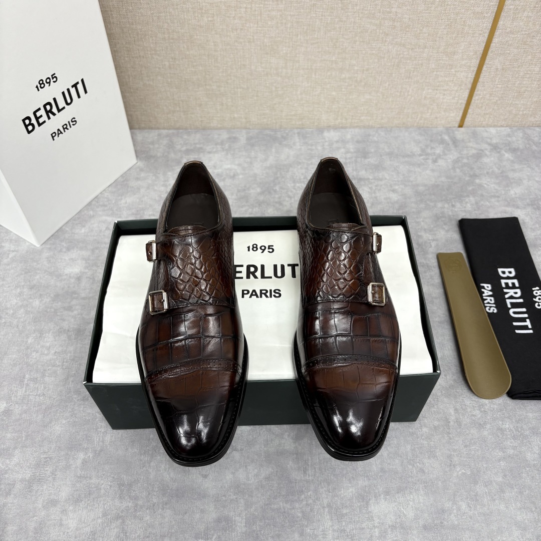 💋 💍 Burlut* 布鲁提 手工擦色牛皮牛津鞋 男 士正装鞋皮鞋👞 此款系带浅口鞋采用进口牛皮/