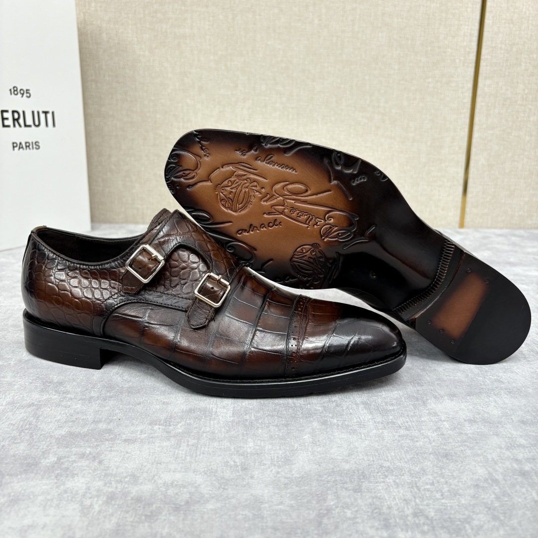 💋 💍 Burlut* 布鲁提 手工擦色牛皮牛津鞋 男 士正装鞋皮鞋👞 此款系带浅口鞋采用进口牛皮/