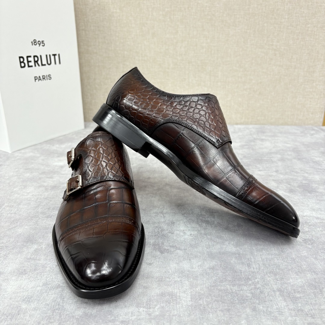 💋 💍 Burlut* 布鲁提 手工擦色牛皮牛津鞋 男 士正装鞋皮鞋👞 此款系带浅口鞋采用进口牛皮/