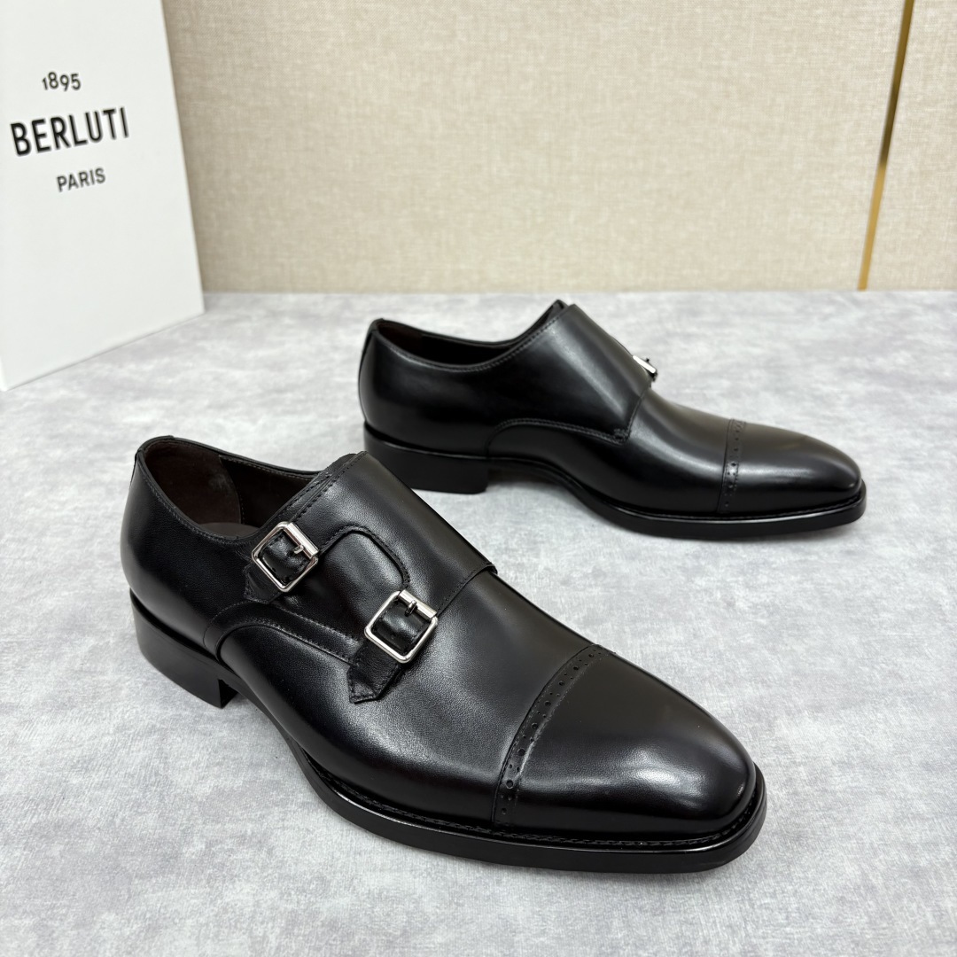 💋 💍 Burlut* 布鲁提 手工擦色牛皮牛津鞋 男 士正装鞋皮鞋👞 此款系带浅口鞋采用进口牛皮/