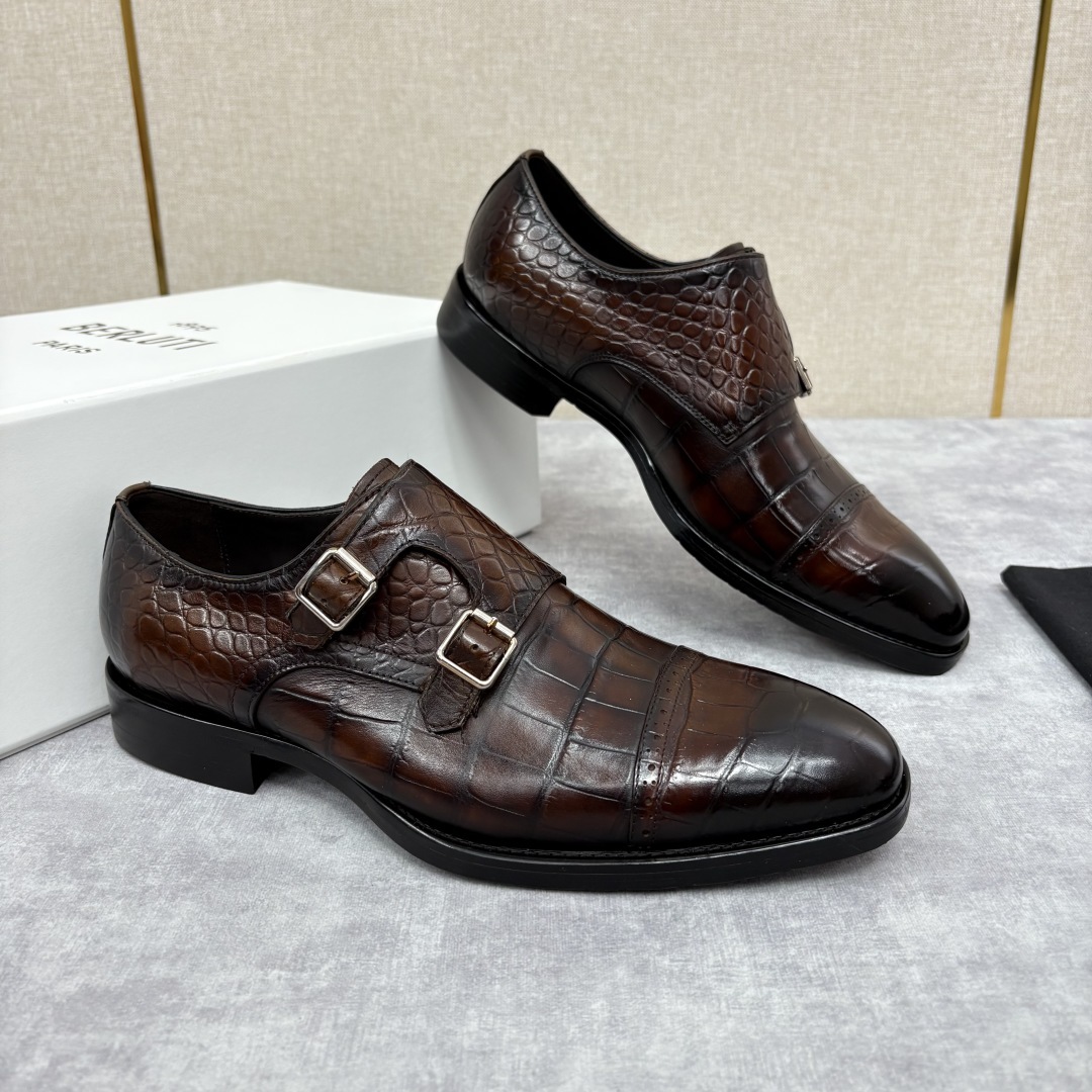 💋 💍 Burlut* 布鲁提 手工擦色牛皮牛津鞋 男 士正装鞋皮鞋👞 此款系带浅口鞋采用进口牛皮/
