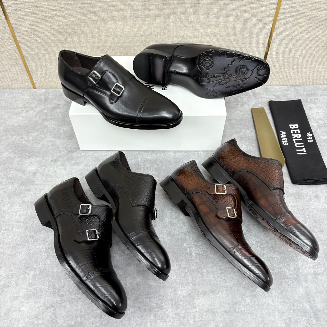 💋 💍 Burlut* 布鲁提 手工擦色牛皮牛津鞋 男 士正装鞋皮鞋👞 此款系带浅口鞋采用进口牛皮/