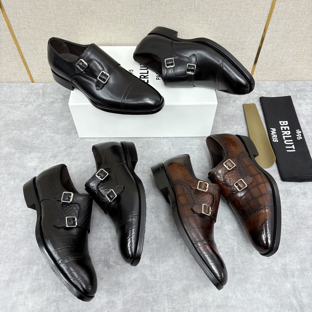 💋 💍 Burlut* 布鲁提 手工擦色牛皮牛津鞋 男 士正装鞋皮鞋👞 此款系带浅口鞋采用进口牛皮/
