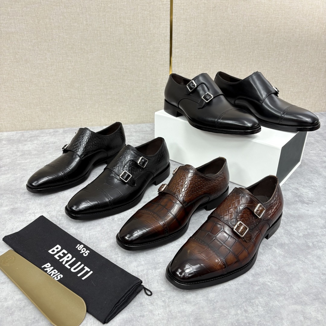 💋 💍 Burlut* 布鲁提 手工擦色牛皮牛津鞋 男 士正装鞋皮鞋👞 此款系带浅口鞋采用进口牛皮/
