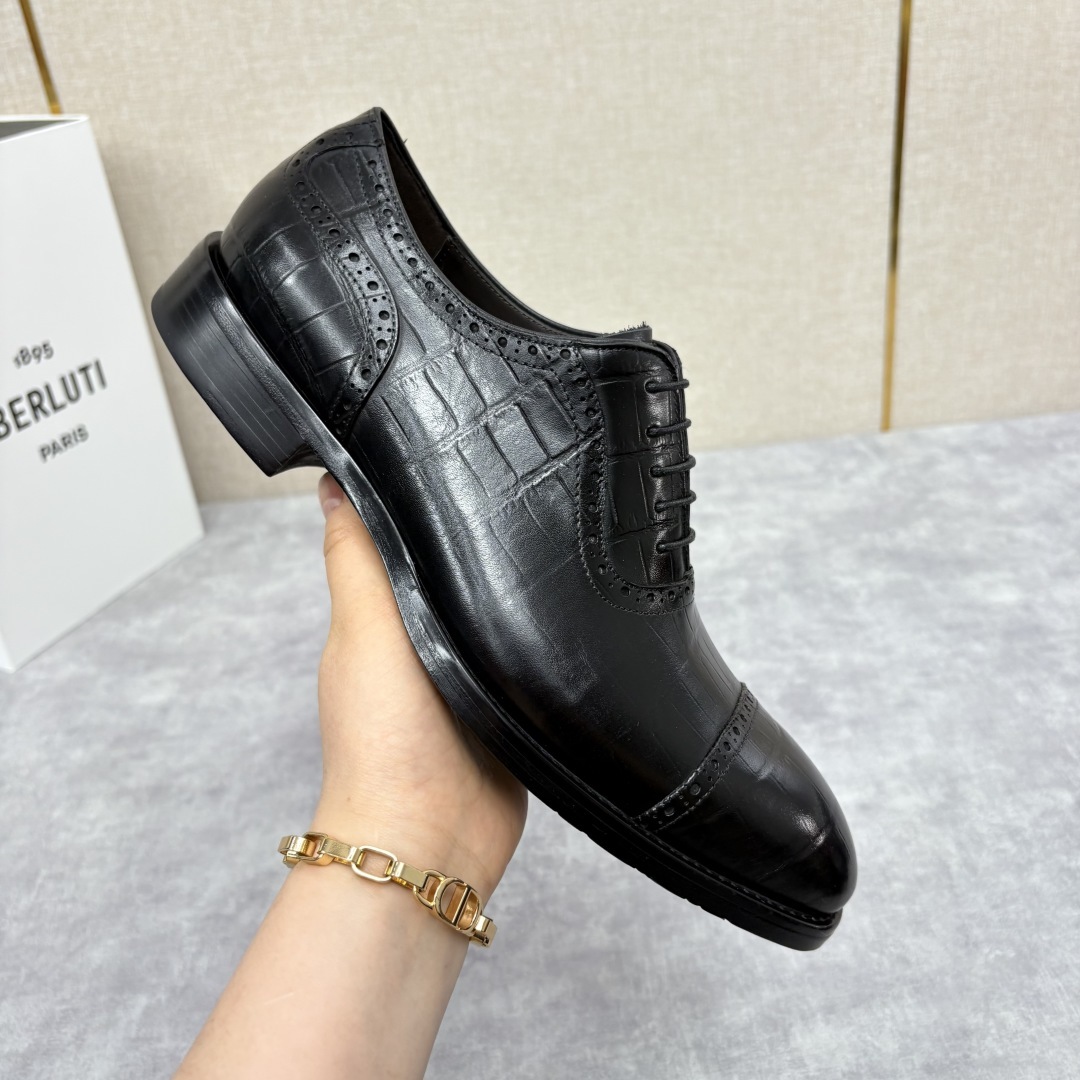 💋 💍 Burlut* 布鲁提 手工擦色牛皮牛津鞋 男 士正装鞋皮鞋👞 此款系带浅口鞋采用进口牛皮/
