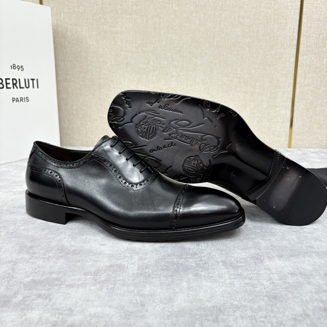 💋 💍 Burlut* 布鲁提 手工擦色牛皮牛津鞋 男 士正装鞋皮鞋👞 此款系带浅口鞋采用进口牛皮/