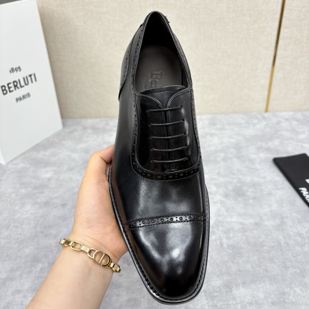 💋 💍 Burlut* 布鲁提 手工擦色牛皮牛津鞋 男 士正装鞋皮鞋👞 此款系带浅口鞋采用进口牛皮/