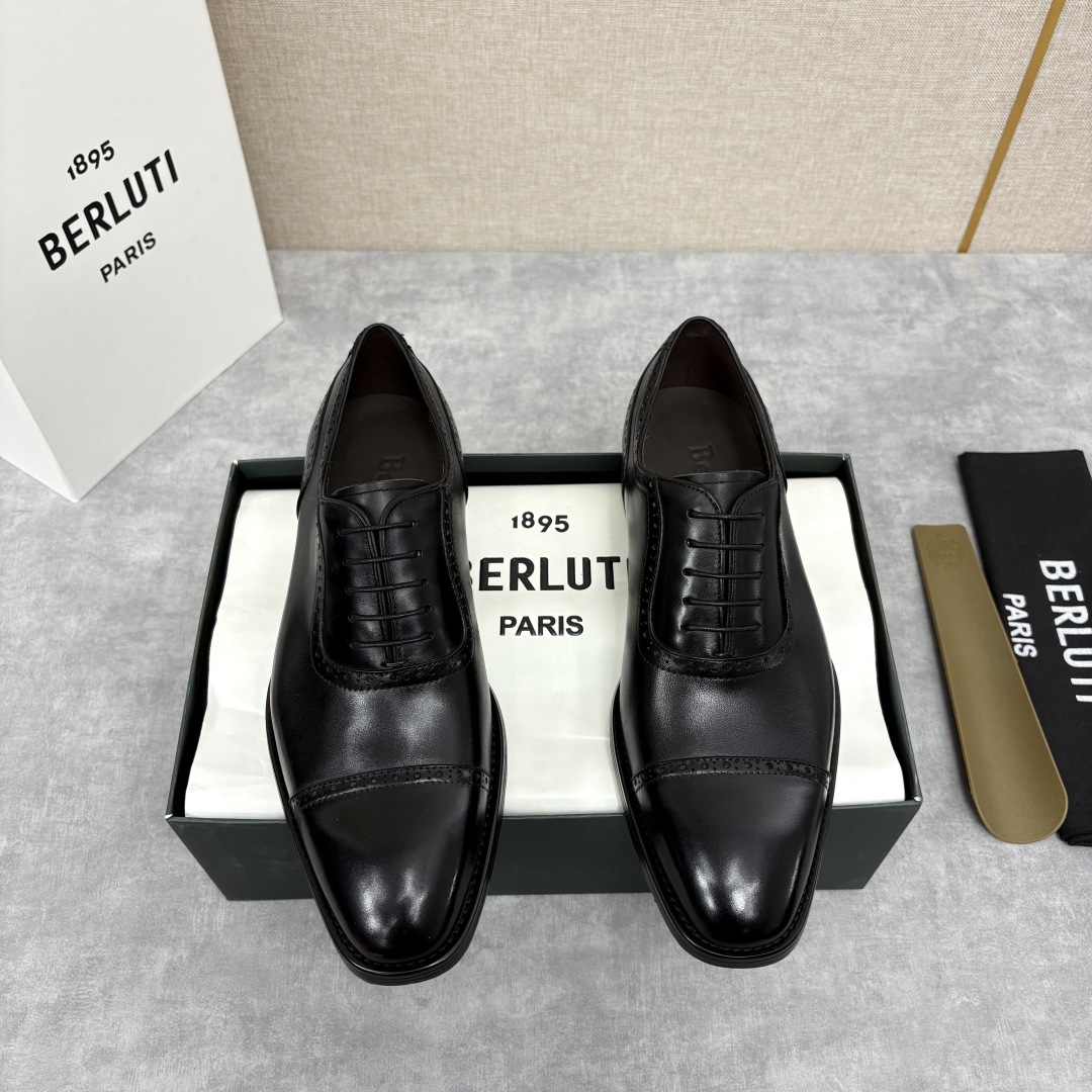 💋 💍 Burlut* 布鲁提 手工擦色牛皮牛津鞋 男 士正装鞋皮鞋👞 此款系带浅口鞋采用进口牛皮/
