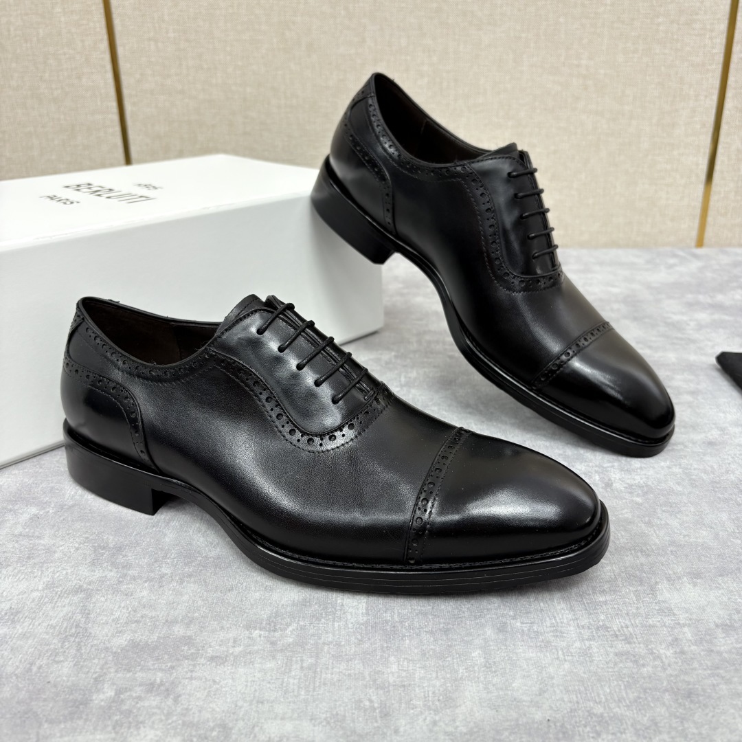 💋 💍 Burlut* 布鲁提 手工擦色牛皮牛津鞋 男 士正装鞋皮鞋👞 此款系带浅口鞋采用进口牛皮/