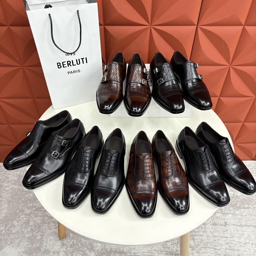 💋 💍 Burlut* 布鲁提 手工擦色牛皮牛津鞋 男 士正装鞋皮鞋👞 此款系带浅口鞋采用进口牛皮/