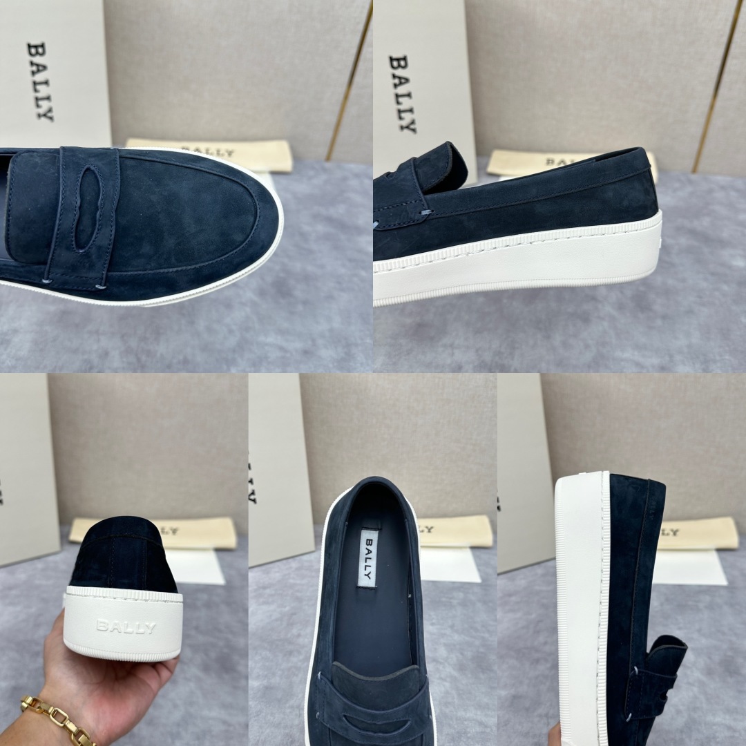 💋💍BL新品  BALL* 巴-利   抢先专柜款 新款 RAISE休闲运动乐福鞋   一脚蹬男鞋  高