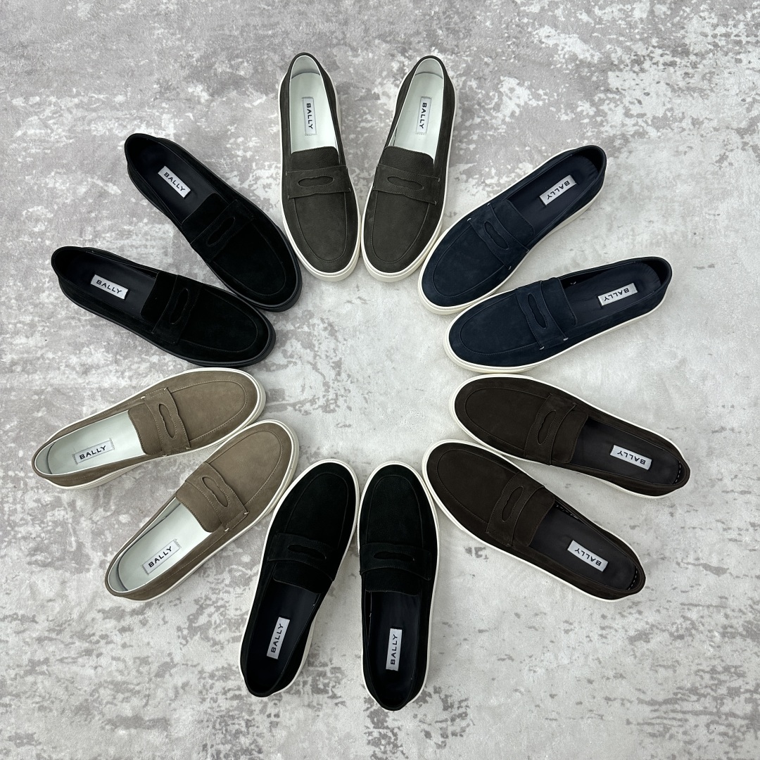 💋💍BL新品  BALL* 巴-利   抢先专柜款 新款 RAISE休闲运动乐福鞋   一脚蹬男鞋  高