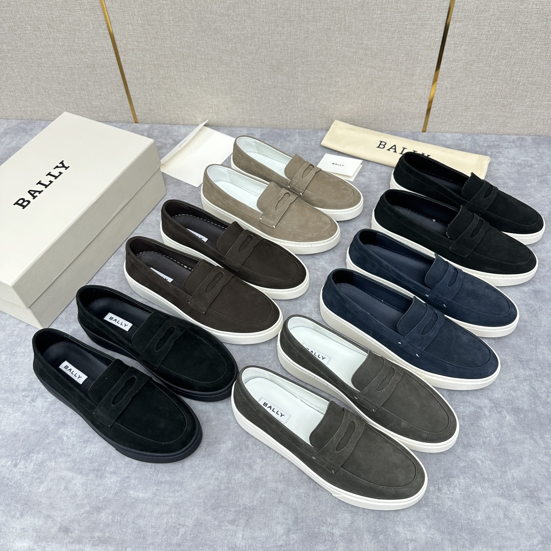 💋💍BL新品  BALL* 巴-利   抢先专柜款 新款 RAISE休闲运动乐福鞋   一脚蹬男鞋  高