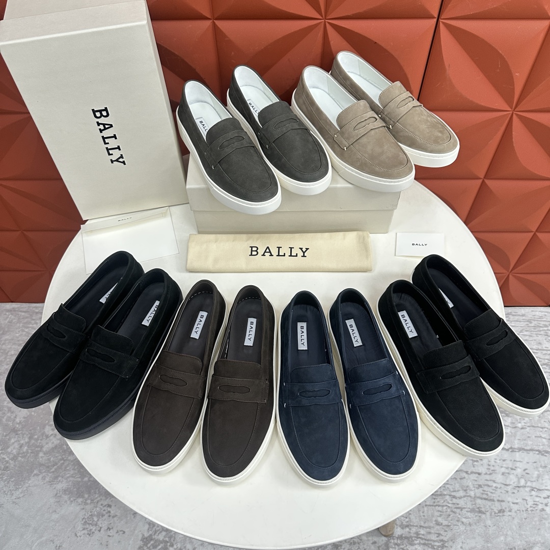 💋💍BL新品  BALL* 巴-利   抢先专柜款 新款 RAISE休闲运动乐福鞋   一脚蹬男鞋  高