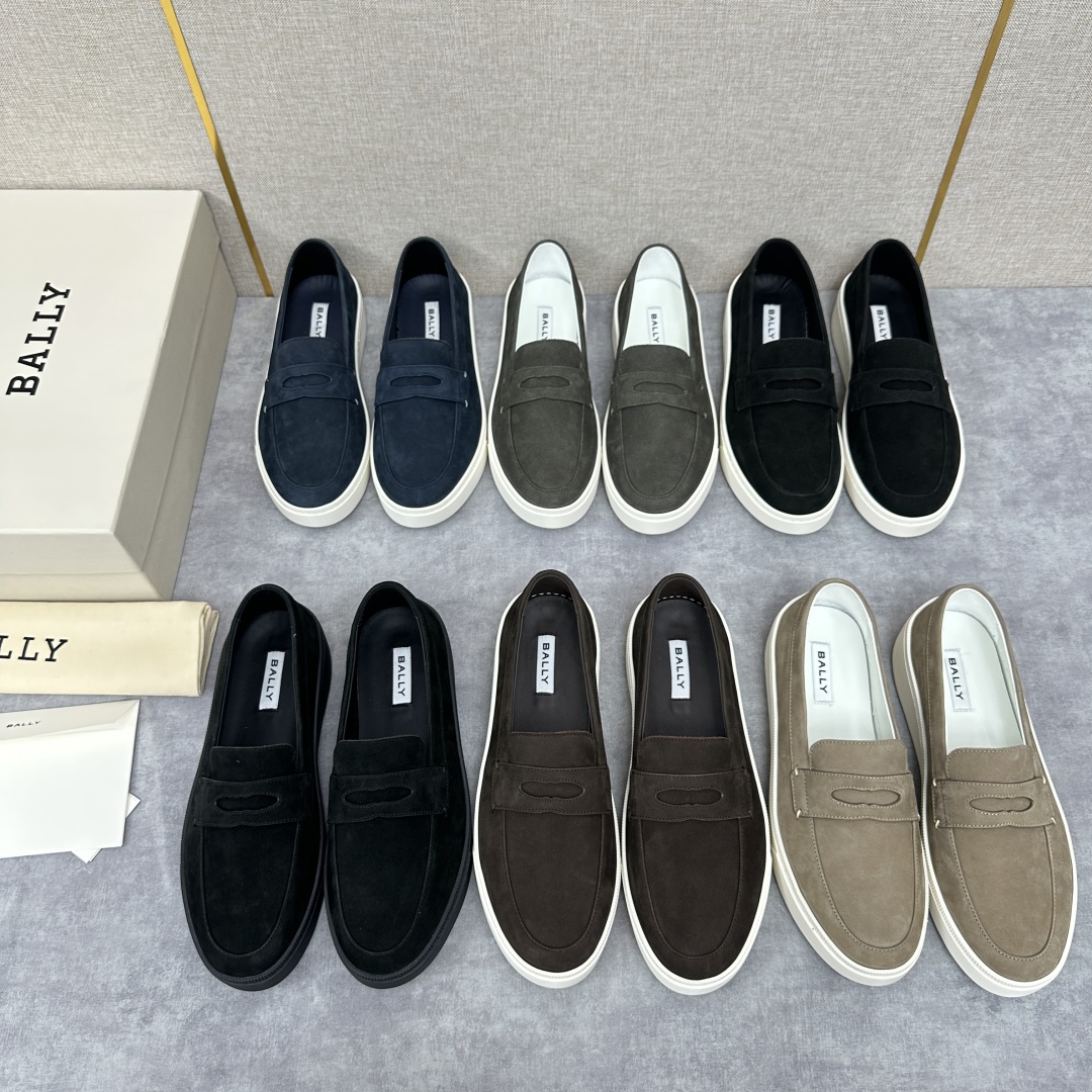 💋💍BL新品  BALL* 巴-利   抢先专柜款 新款 RAISE休闲运动乐福鞋   一脚蹬男鞋  高