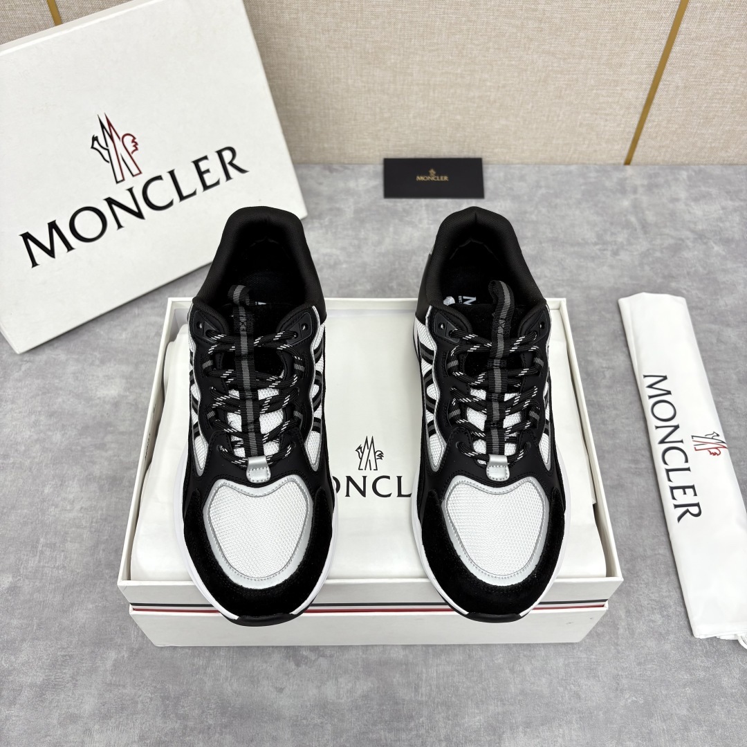 💋💍Moncle* 蒙-口 新品男士休闲运动鞋 选用多种材质拼接撞色设计 具有舒适防