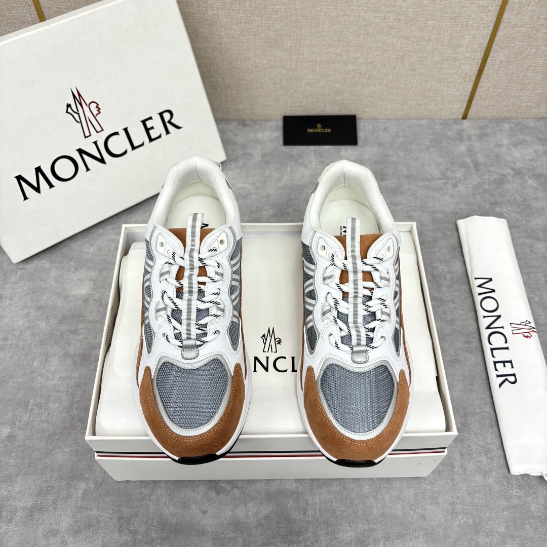 💋💍Moncle* 蒙-口 新品男士休闲运动鞋 选用多种材质拼接撞色设计 具有舒适防